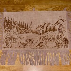 Vintage pyrography tapestry